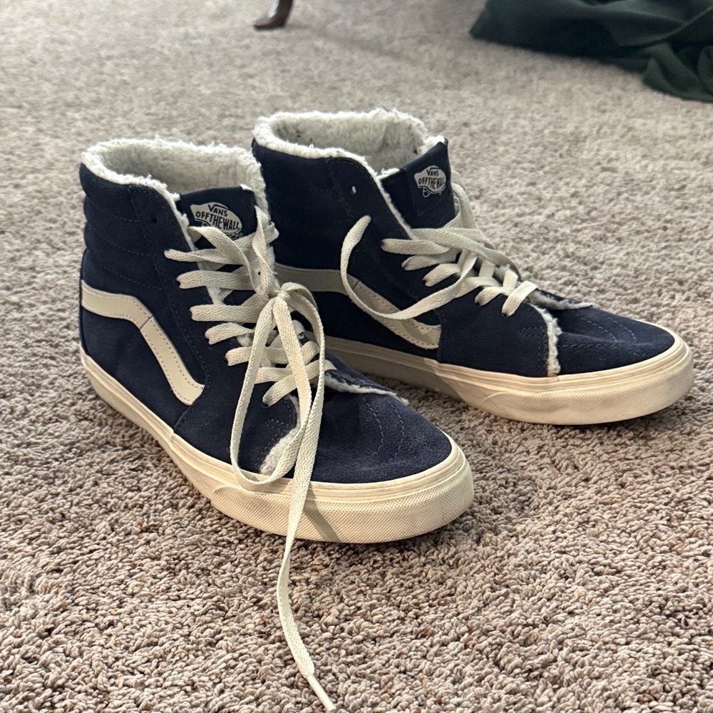 Vans Dark Blue High-Tops with Cream Details